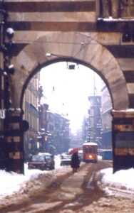 Arco di Porta Nuova - la nevicata del 1985